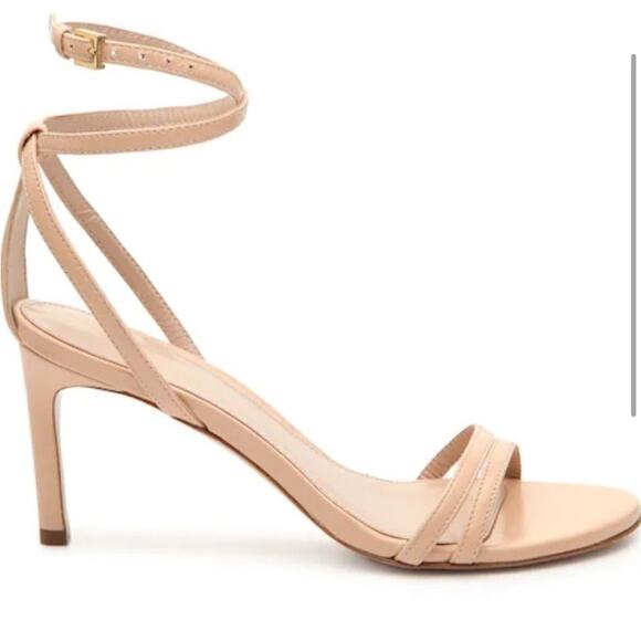 Stuart Weitzman Lexi Patent Leather Blush Heel Sandal Size 6 - Picture 3 of 13